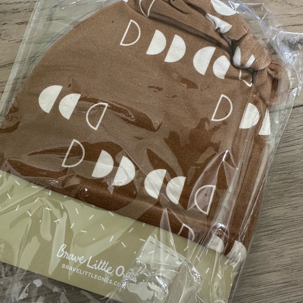 Brave Little Ones Brown and White Kids Beanie
